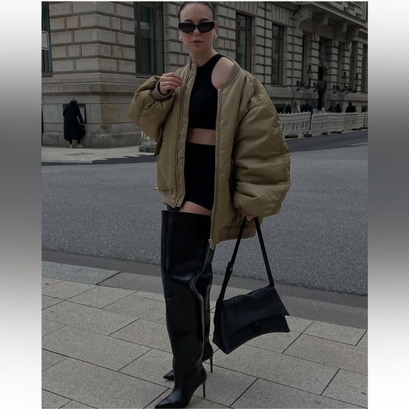 MANGO KNEE-HIGH LEATHER BOOTS WITH RUCHED DETAIL - Picture 9 of 10